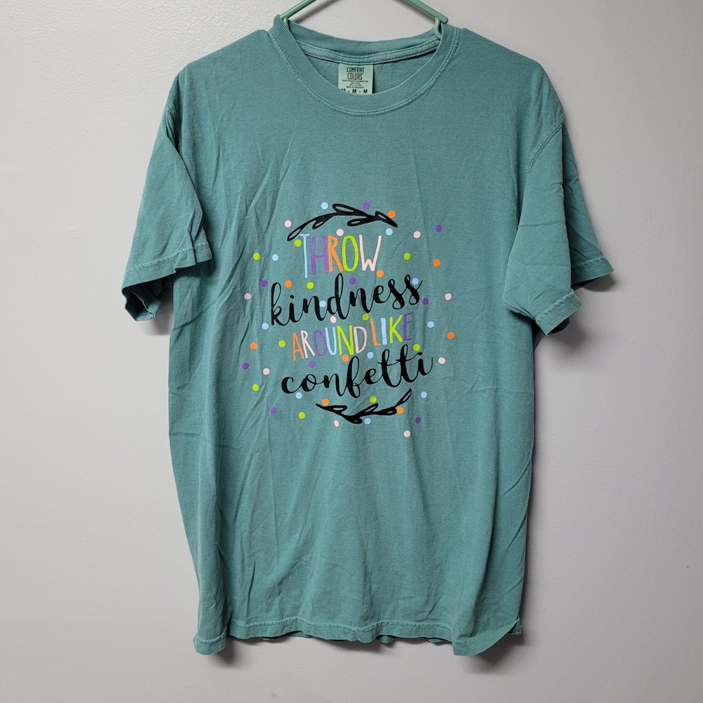 Comfort Colors Throw Kindness Around Like Confetti Graphic T Shirt Medium M